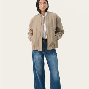 PART TWO Layla Women's Wool Bomber Jacket Tan 42